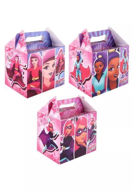 Girls Superheroes Party Treat Boxes - Superhero Bag Fillers (Pack Sizes 6-24)