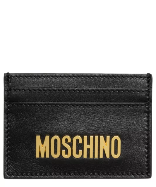 Moschino porte-carte de crédit homme 222Z1A813280013555 cuir Black Nero