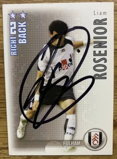 Signed Liam Rosenior - Shoot Out Card 2006/07 - Fulham