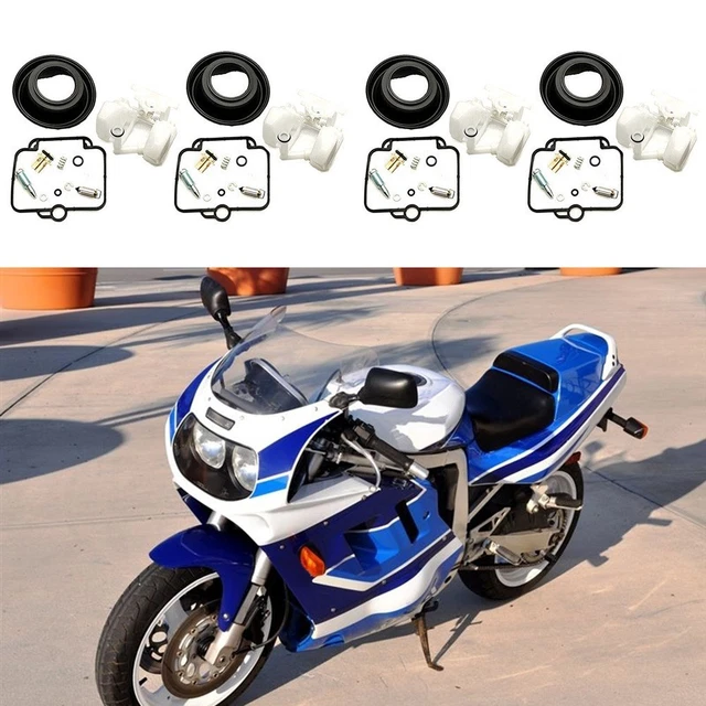 Kit 4 Joints Diaphragme & Flotteur Carburateur – Compatible Suzuki Bandit 1200 GSF1200S 1997-2000 & Autres Modèles GSX-R / Katana