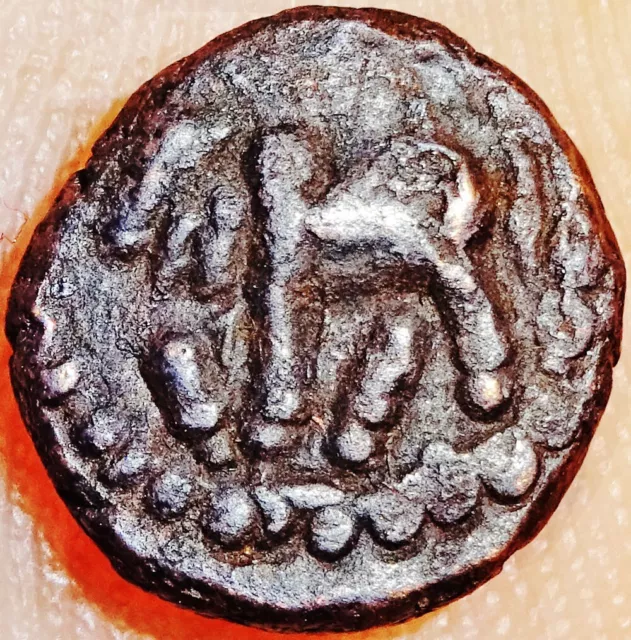 INDIA ANCIENT -NAGA DYNSTY - GANAPATINAGA (3rd CE.) OBV. BULL - SMALL COIN #SE20
