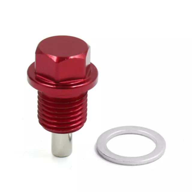 M14x1,5mm Aleación Rojo Magnético Tornillo Vaciado del Cárter de Aceite de Motor