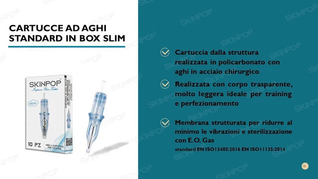 SKINPOP CARTUCCE AGHI TATUAGGI ECO 10pz CARTRIDGE NEEDLES MAGNUM