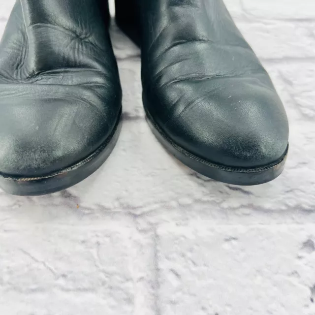 Cole Haan Pull On Chelsea Ankle Boots 6.5 Black Leather Round Toe Block Heel 3