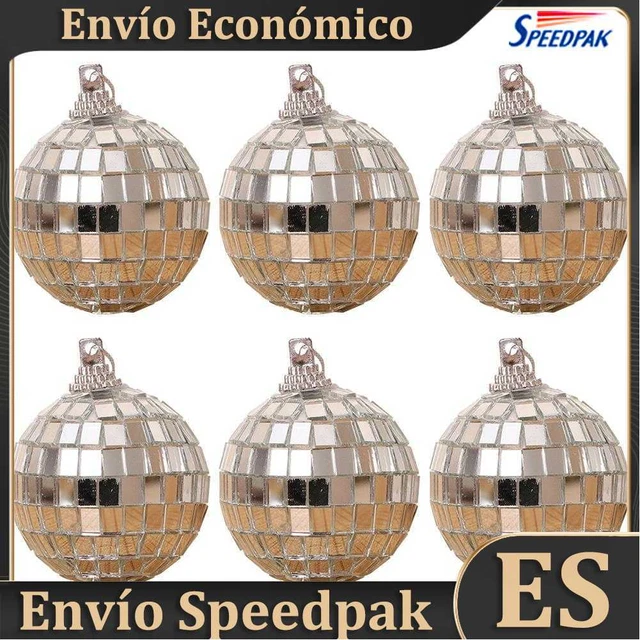 6pcs Reflective Glass Mirror Ball Disco Xmas Party Hanging Decor Ornaments es