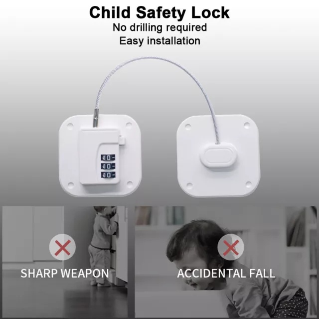 Refrigerator Door Lock Easy To Use Closet Padlock Children Security Protection 2