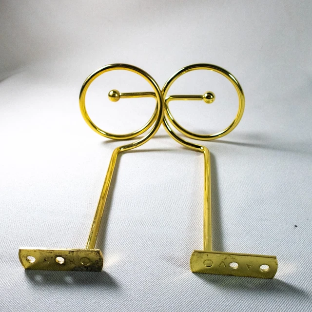 Vintage Spiral Brass Gold Tone Metal Curtain Tie Backs Drapery Hooks Set of 2 5