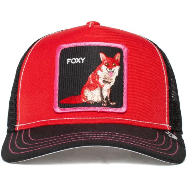 Goorin Bros Animal The Farm Trucker Baseball Snapback Hat Cap Foxy Fox Trip Red