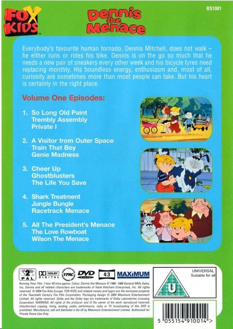 DENNIS THE MENACE Volume 1 DVD - R2 (New) £3.49 - PicClick UK