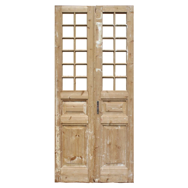 Reclaimed Pair of Antique 42" French Double Doors, NED2238