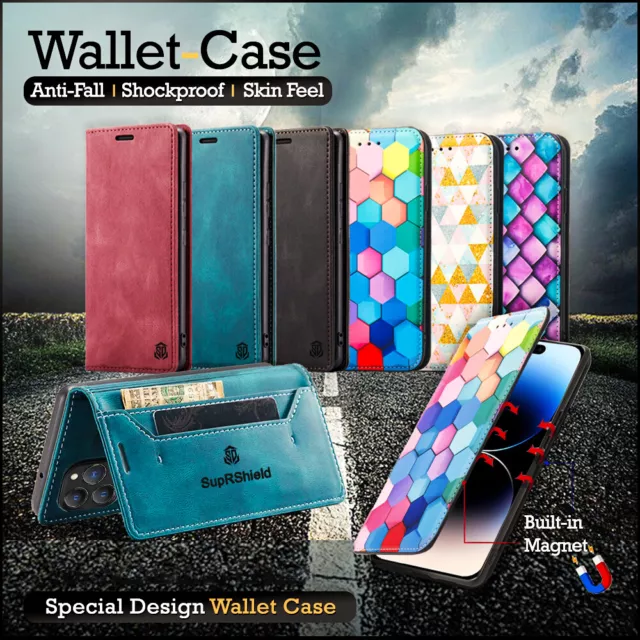 For iPhone 13 12 11 14 Pro Max 6 7 8 Plus XR X SE Wallet Case Leather Flip Cover