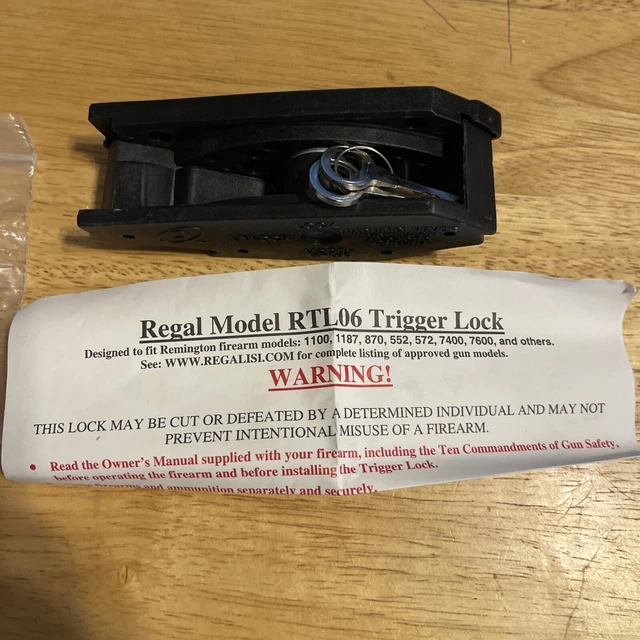 REGAL MODEL RTL06 REMINGTON Rifle & Shotgun TRIGGER LOCK w/ 2 Keys FREE