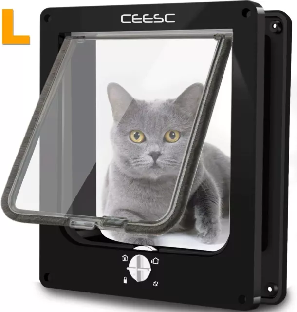 Chatière pour Chat, Porte pour Animaux de Compagnie magnétique avec Serrure Neuf