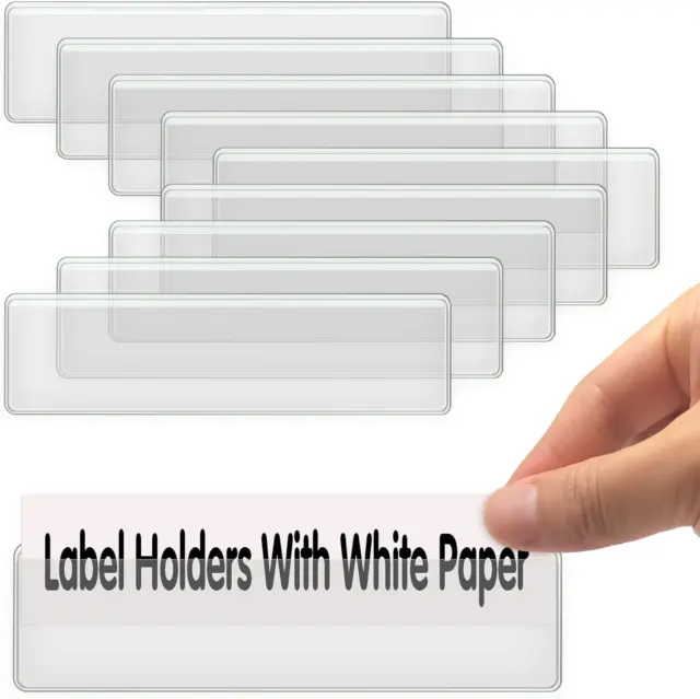 Self Adhesive Label Holders,  52 Pcs Adhesive Shelf Tag Shelf Label Holder Clear