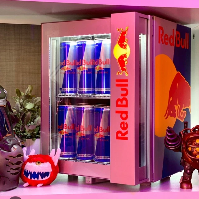 RED BULL MINI Fridge For Cold Drinks Size H42cm W34.5cm D35.5cm £199.00