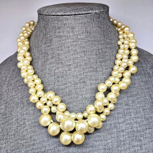 J. Crew Champagne Multi-Strand Hammock Faux Pearl Necklace