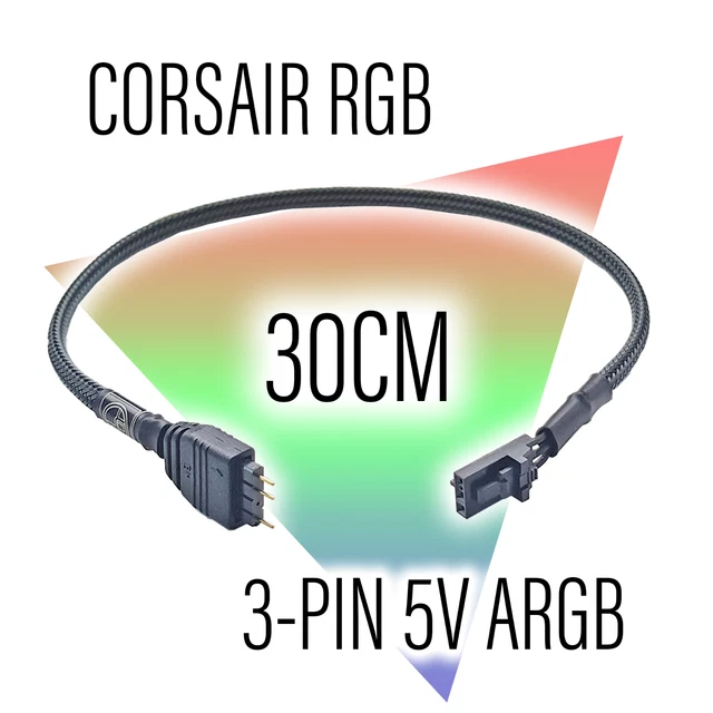 Câble Adaptateur ARGB 5V 4 Broches - 25 Cm - Pour Synchronisation Éclairage PC, Compatible LL120 Et Autres