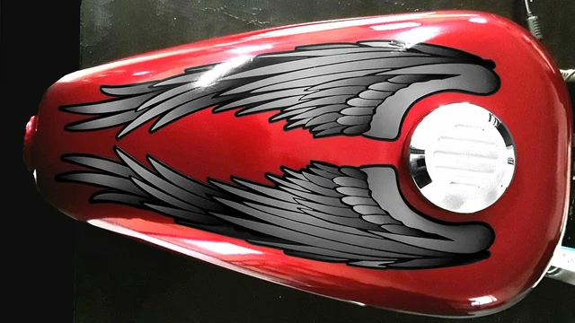 Wing decals sticker (Black) for Harley Davidson Honda & all motorcycles helmets