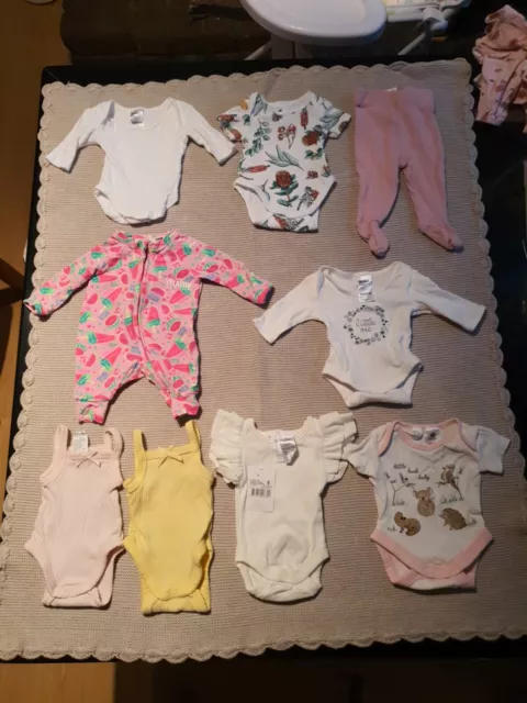 Bulk Girls Prem Baby Size 00000 Tiny Baby Lot Of 9 Lot#5