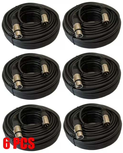 6x 100FT XLR PRO 3Pin Male to Female Mic Microphone Audio Balance Shielded Cable