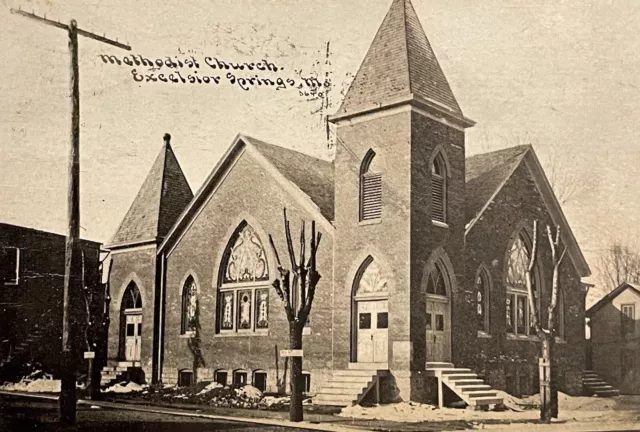 Methodist Church Excelsior Springs Missouri MO 1912 Old Postcard