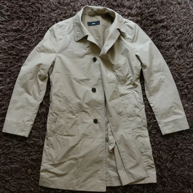 HUGO BOSS BEIGE Rain Coat. Size 40 42 Excellent Condition. Fent Trench Mac 89.95 PicClick UK
