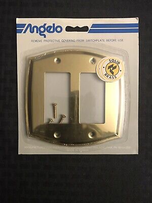 Angelo Solid Brass Decorator Wall Plate - Double Rocker Switch Cover
