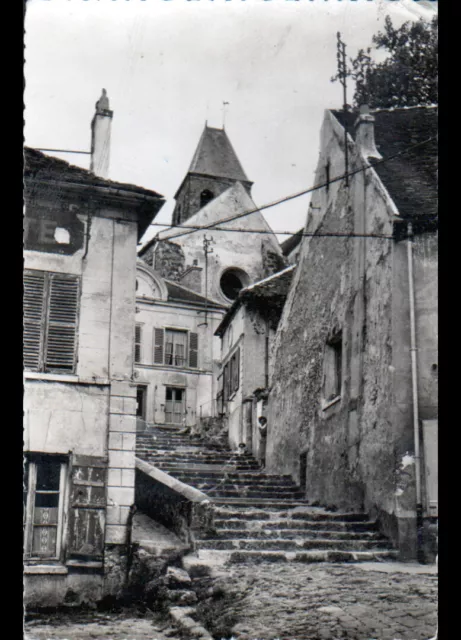 GOMETZ-le-CHATEL (91) VILLA animée & CLOCHER d'EGLISE en 1965