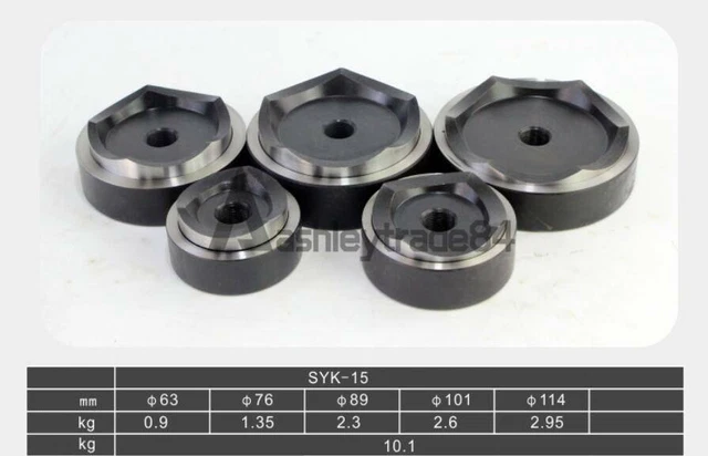5PCS Hydraulic Knockout Punch Driver Kit Hole Tool molds 63-114MM For SYK-15