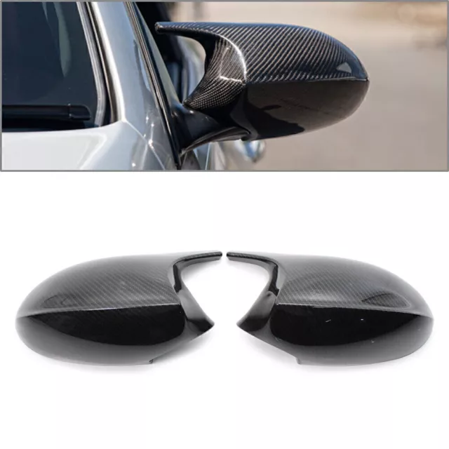 2x Carbon fiber Rear View Mirror Cover Shell Fit BMW E90 E91 328i 328xi 335xi