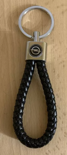 Opel Schlüsselanhänger Logo Schwarz Leder Neu