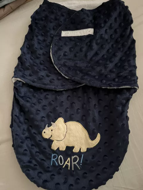 Petite L'Amour Gently Used Super Soft Navy Rhino Swaddle Sack F100