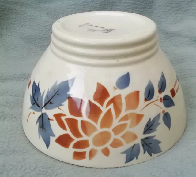 Ancien Bol Digoin Sarreguemines Modèle 9196 décor floral ocre et bleu art déco