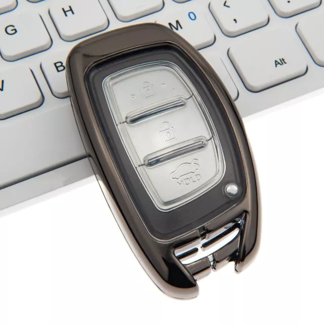 Metal Black Car Smart Key Case Cover For Hyundai Sonata Tucson Elantra GT Ioniq