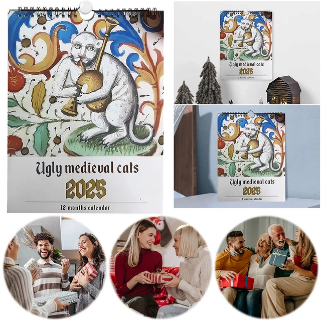 MEDIEVAL CAT CALENDAR 2025 Ugly Medieval Cats 2025 Calendar Monthly ...