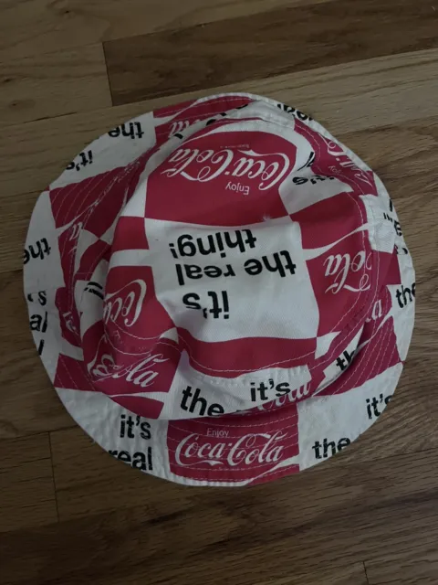 Coca-Cola It’s The Real Thing Bucket Hat Reversible White Coke