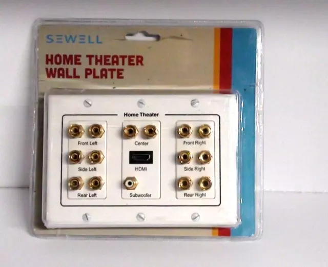 Home Theater Speaker Wall Plate 7.1 W/Hdmi Binding Post/Banana Plug