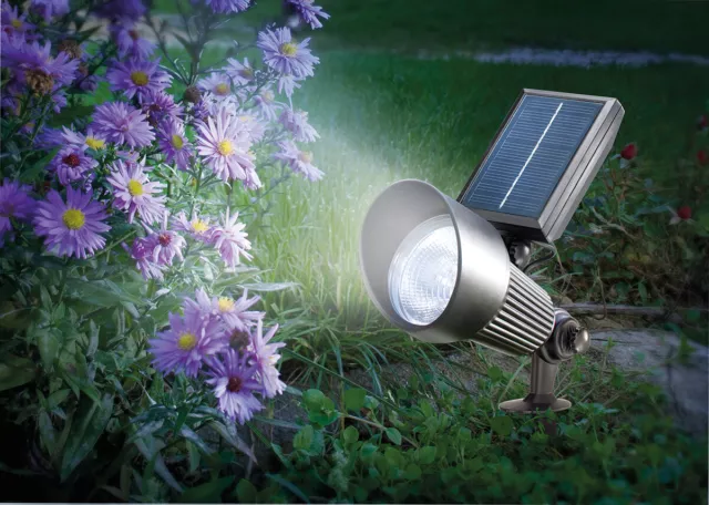 lampada faretto ad energia solare a led da giardino crepuscolare faro Luce RGB 3