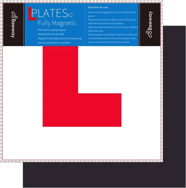 BEEWAY L Plates Fully Magnetic for Car Learning Driver - Extra Thick 1.0mm...