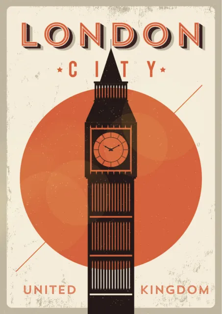 London City Big Ben Retro Travel Art Cool Wall Decor Art Print Poster 12x18