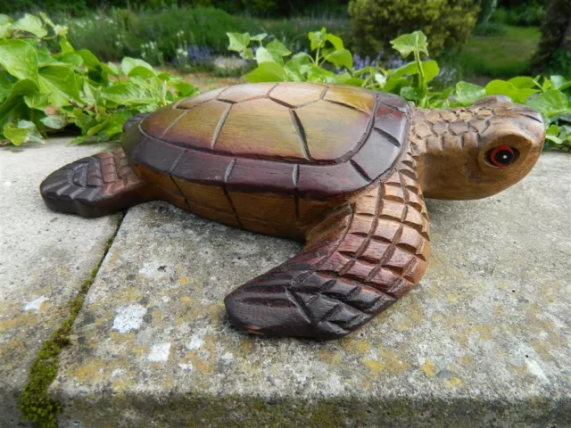Wooden Turtle Carving - Large Hand Carved Turtle 2