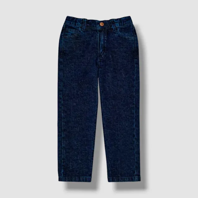 $64 Mon Coeur Kid's Unisex Blue Straight-Leg Demin Jeans Pants Size 4Y