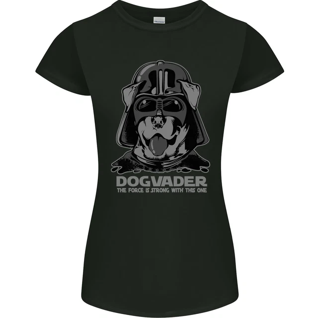 T-shirt donna Dogvader Funny Dog Parody K9 cucciolo Petite Cut