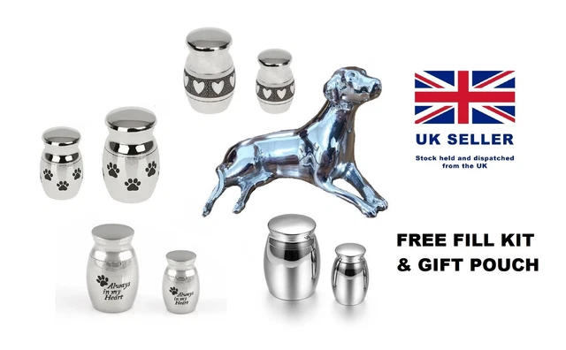 Pet Cat Dog Small Mini Urn Ash Paws Jar Cremation Jewellery Keepsake Memorial Uk