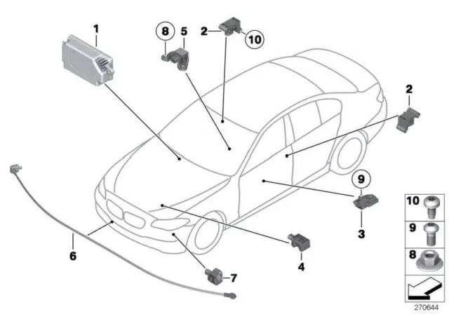 Original BMW 65769318780 - Sensor Protección de Pie FIBRA Serie 5 3