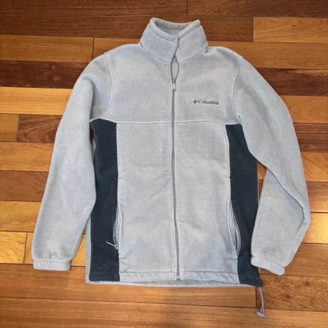 Men's Columbia Full Zip Fleece Jacket - Grey Size Small