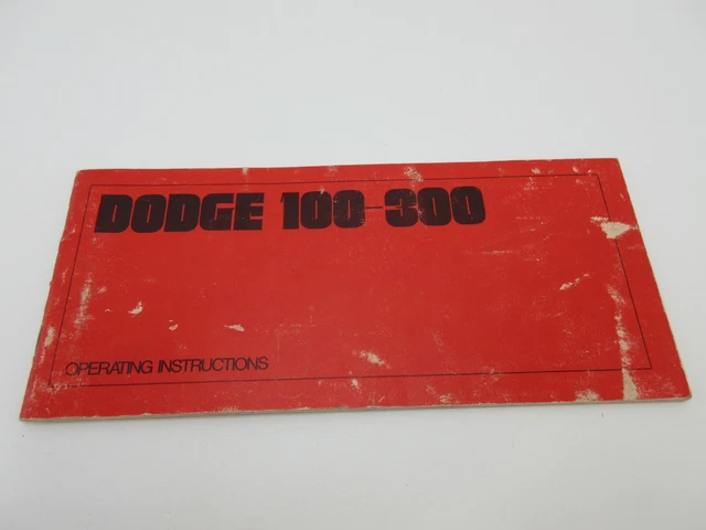 1969 Dodge 100-300 Operating Instructions Manual 81-370-9355