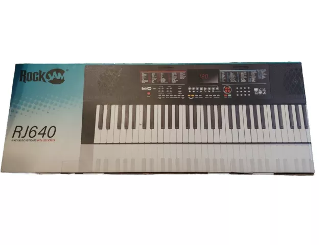 RockJam 61-Key Keyboard Piano | Music Keyboard - Black RJ640 LED Screen Speakers