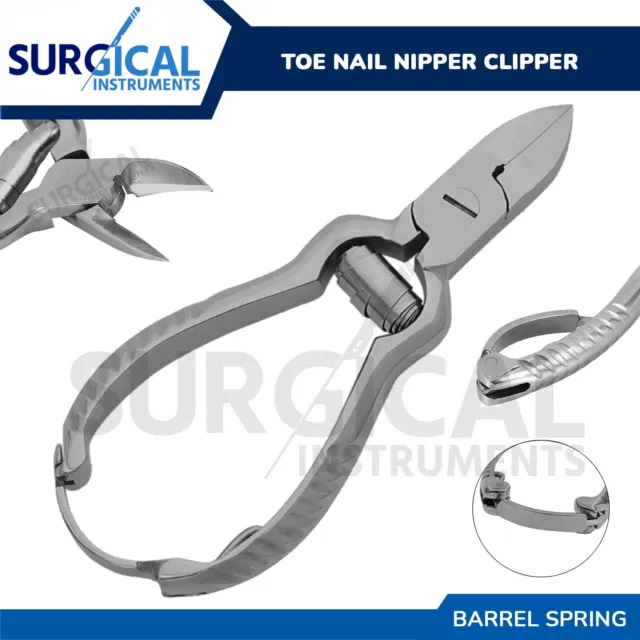 Toe Nail Nipper Clipper Cutter Stainless Heavy Duty Barrel Spring 4.5" German Gr
