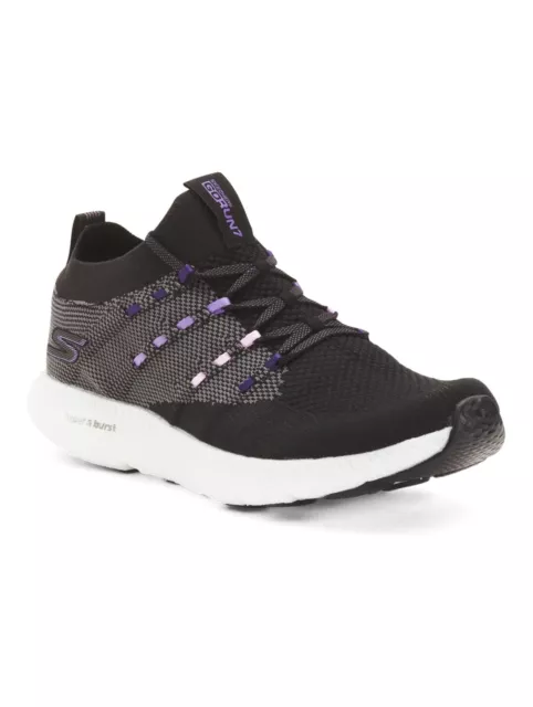 Skechers Women's Size 7.5 Go Run Hyper Burst Cushioning Running Black /Purple